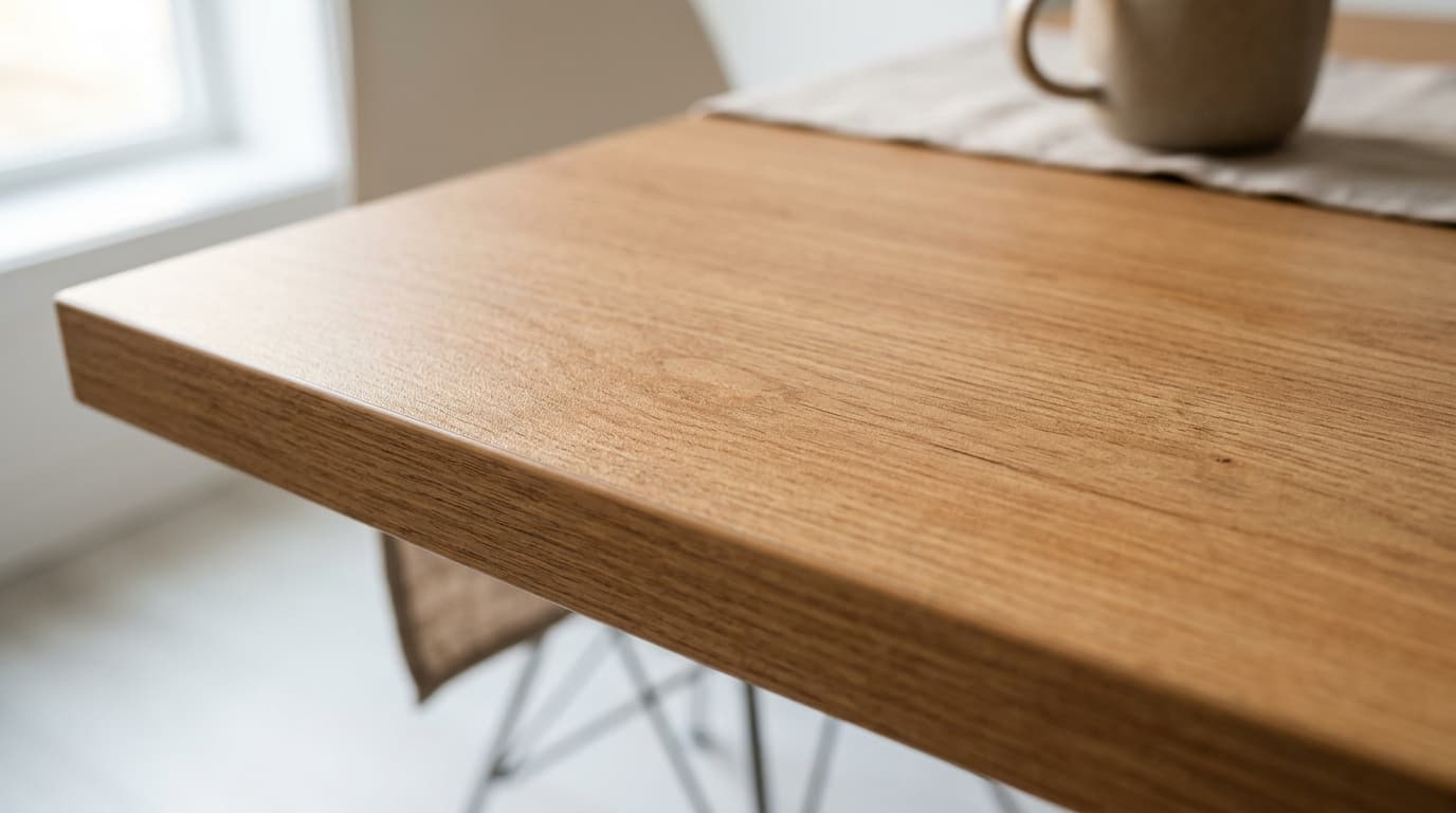 Woodgrain melamine surface