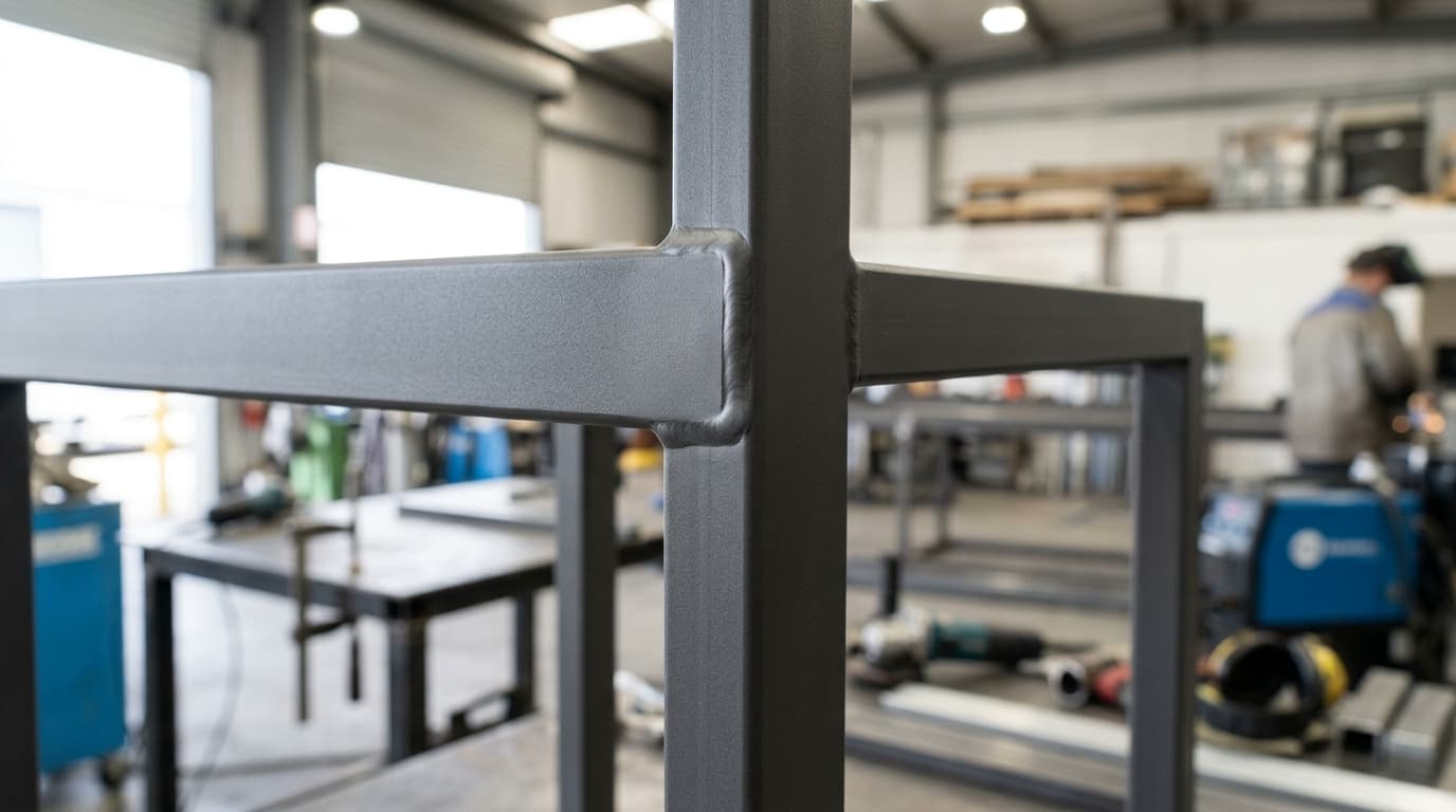 Welded steel furniture frame